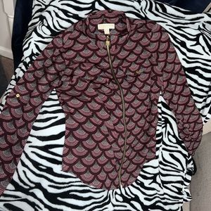MICHAEL KORS ZIP UP COLLARED DRESS SHIRT SIZE MEDIUM